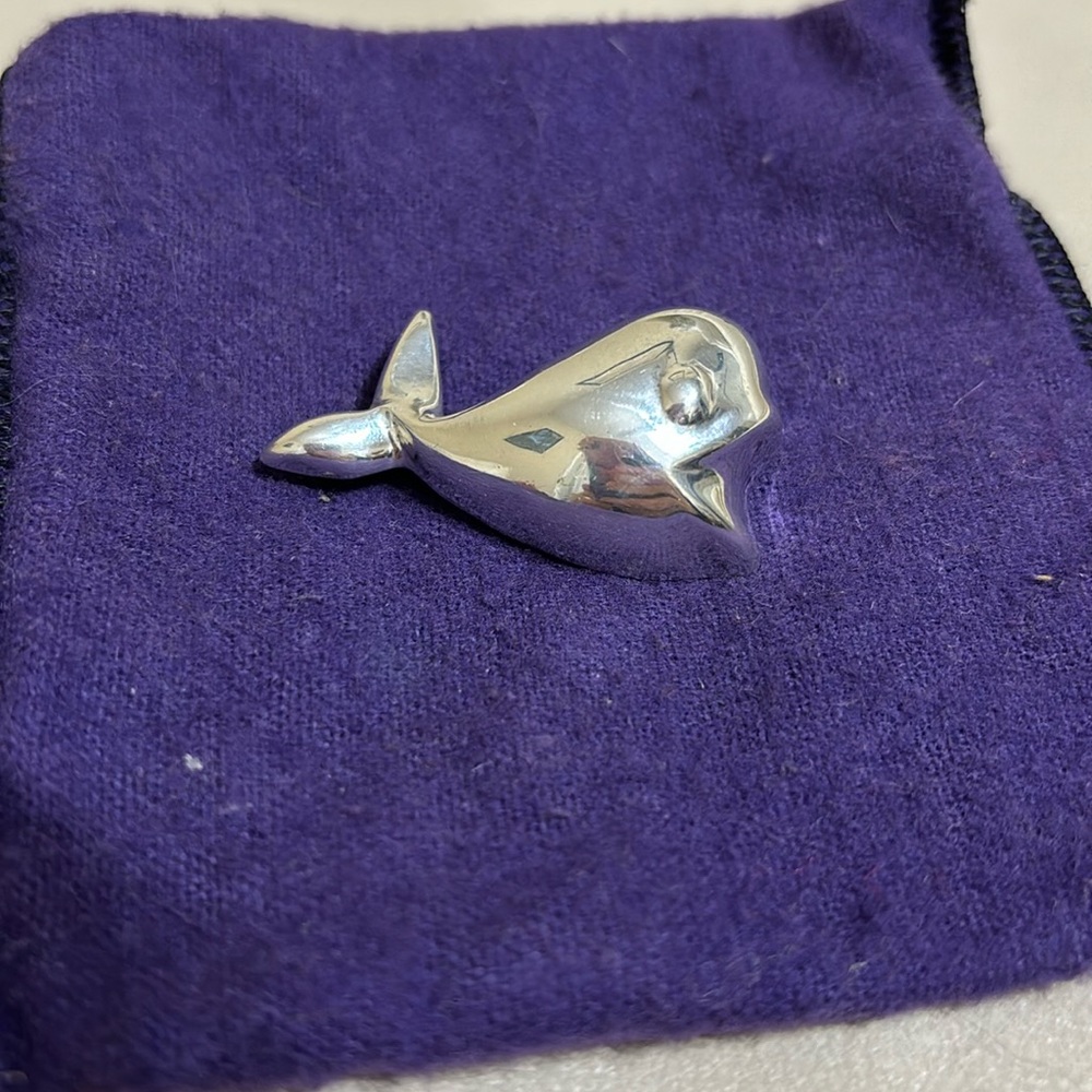 Sterling Silver 925 Happy Fish Brooch Pin
